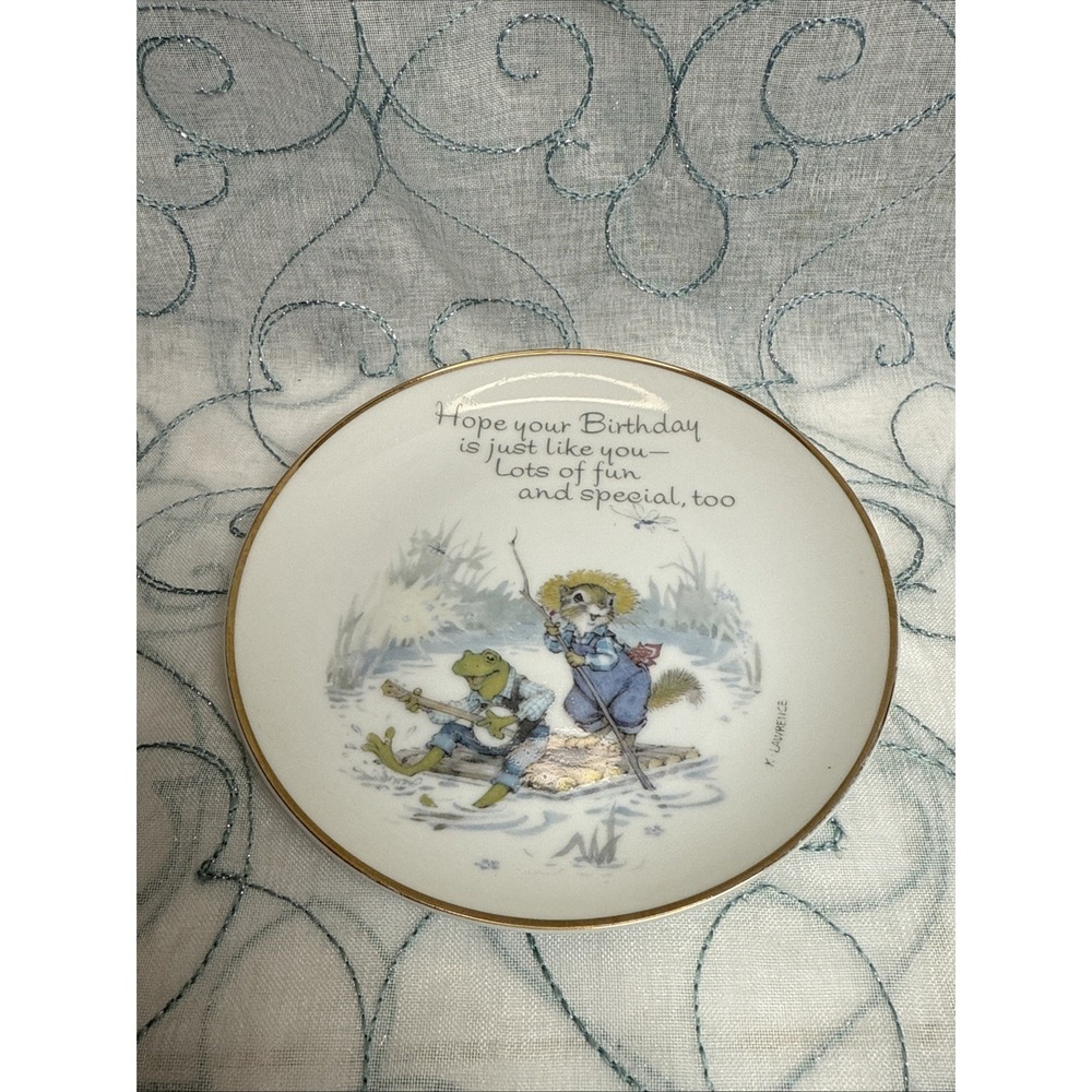 Lasting‎ Memories Collectors Plate 6" Birthday Squirrel Frog Genuine Porcelain